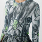 Abstract Floral Second-Skin Top