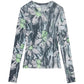 Abstract Floral Second-Skin Top