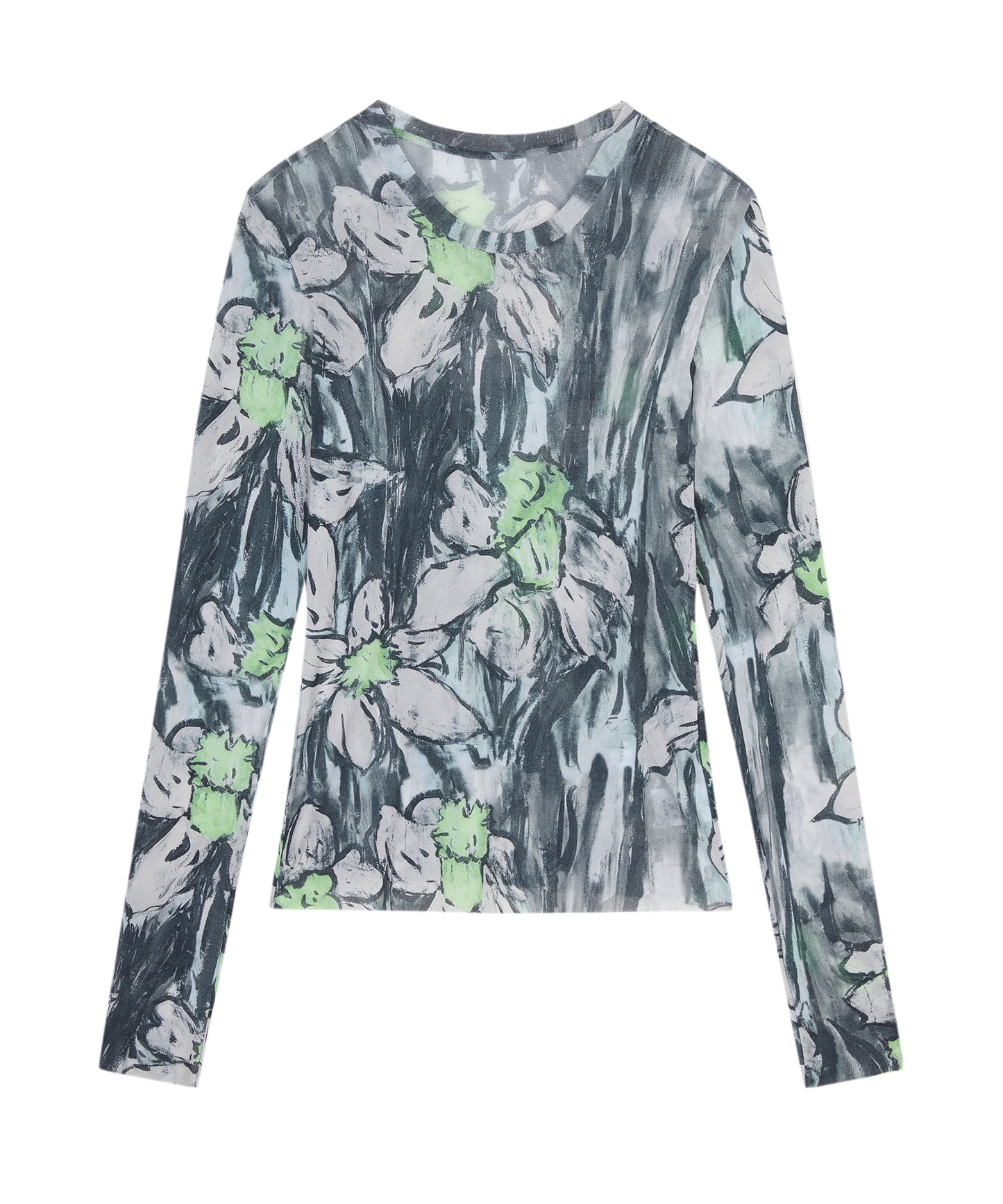 Abstract Floral Second-Skin Top