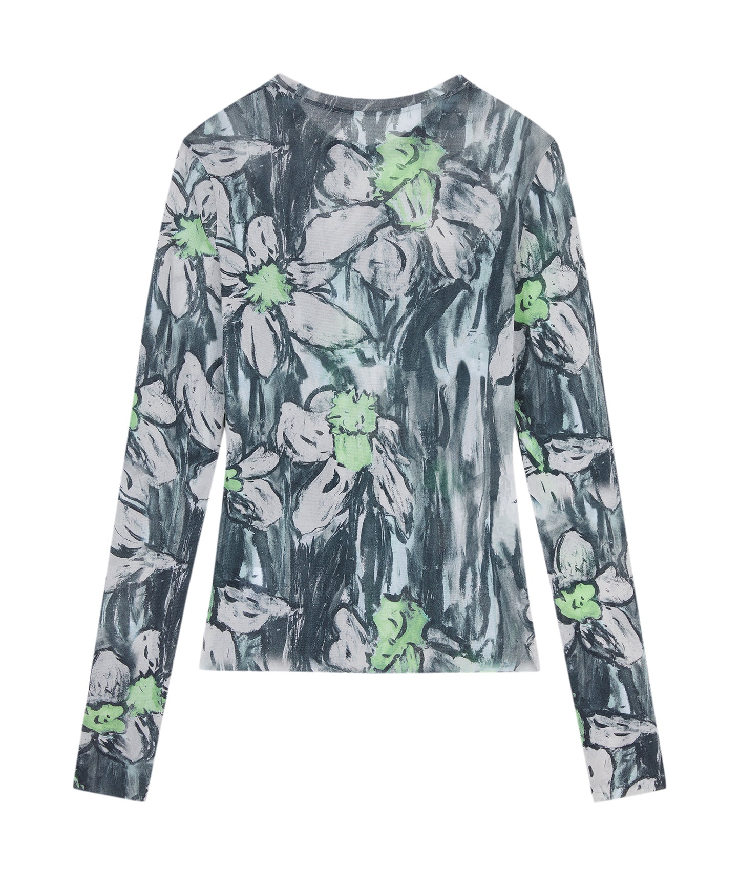 Abstract Floral Second-Skin Top