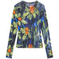 Abstract Floral Second-Skin Top