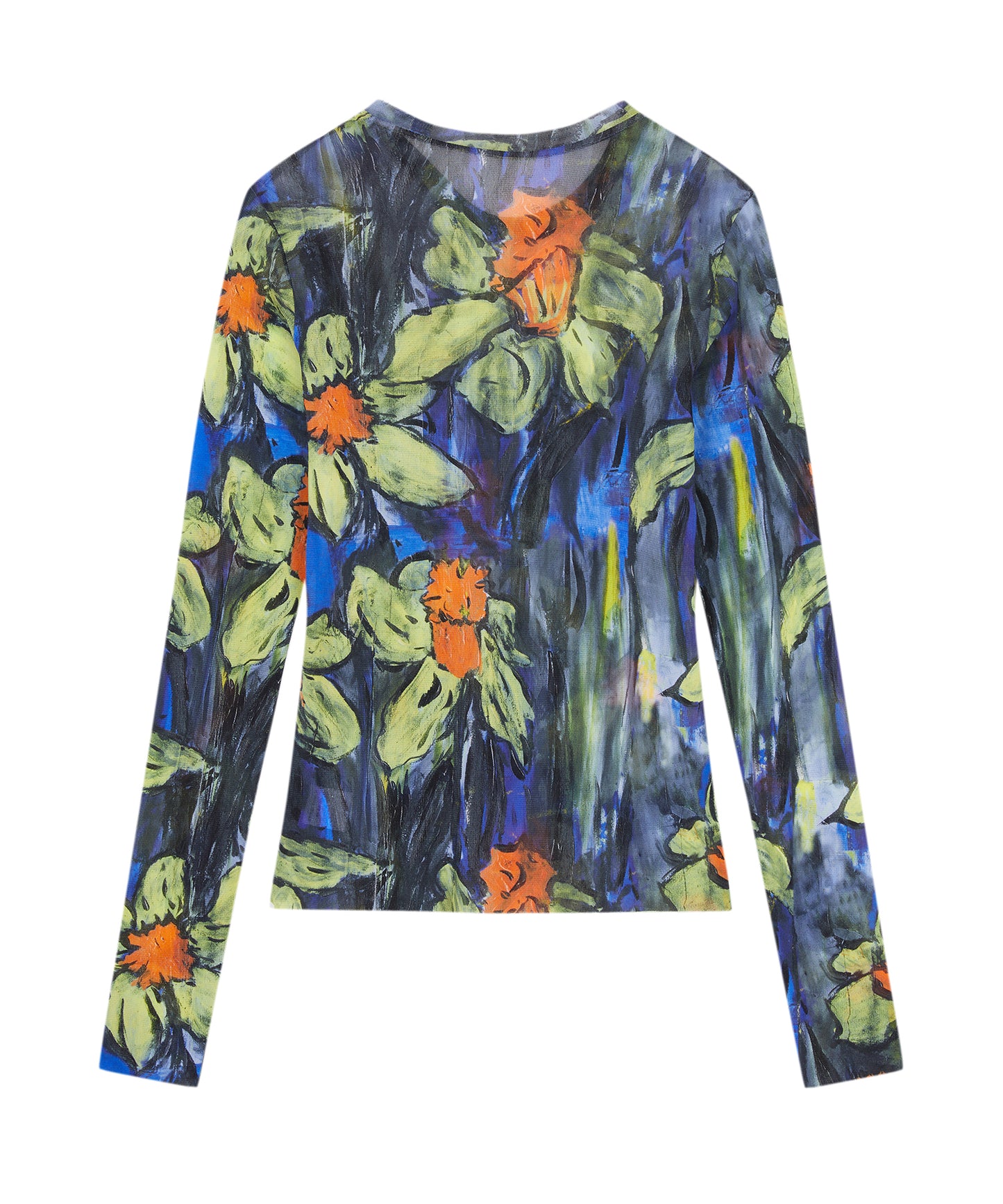 Abstract Floral Second-Skin Top