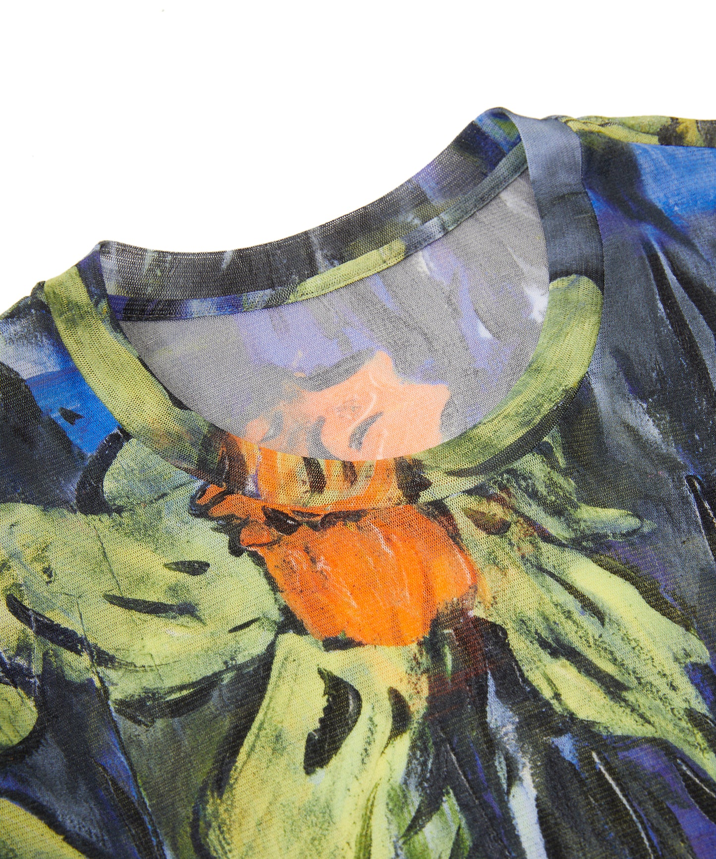 Abstract Floral Second-Skin Top