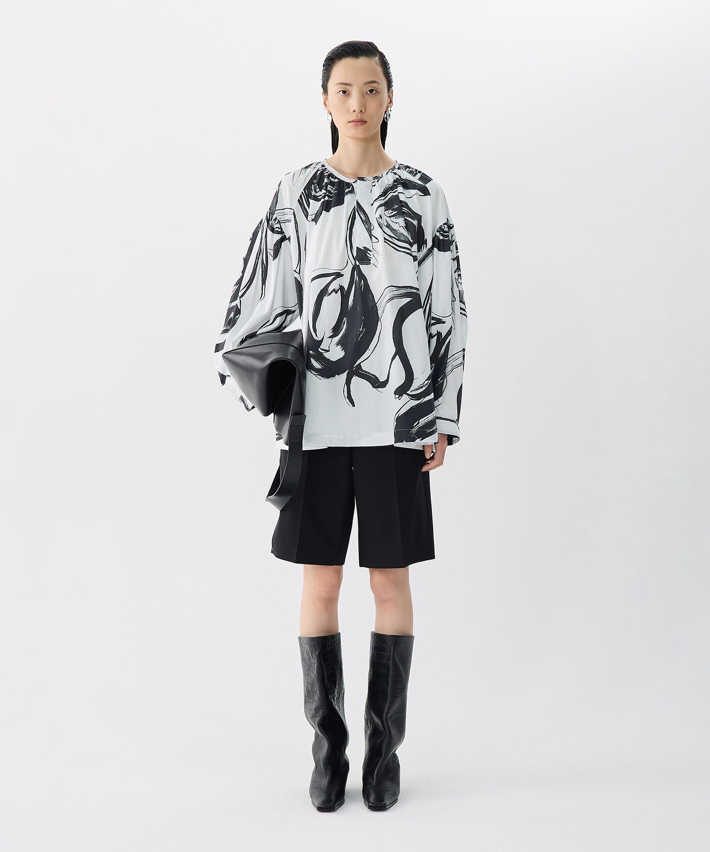 Brushstroke Floral Smock Shirt