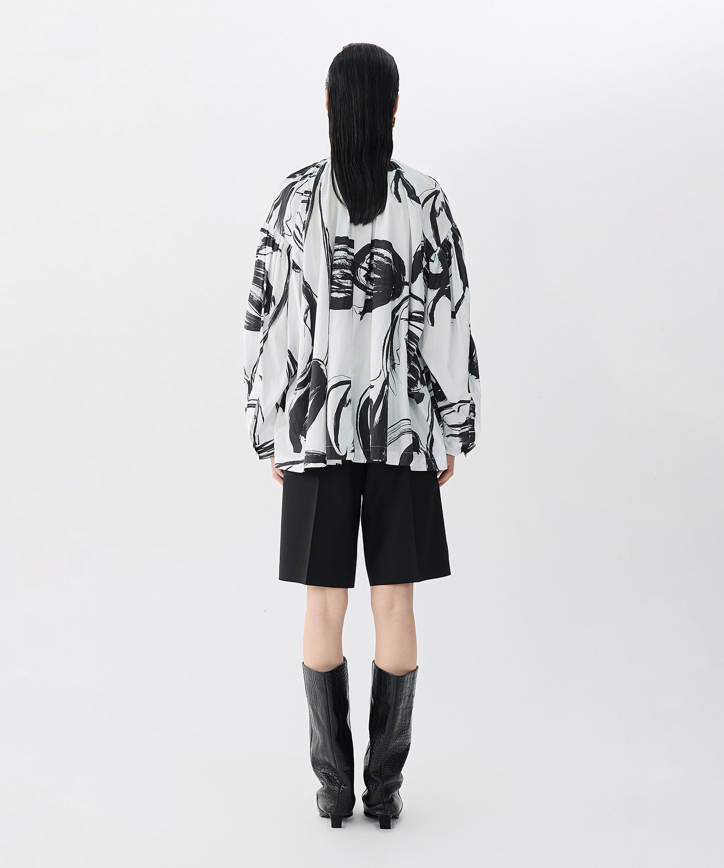 Brushstroke Floral Smock Shirt