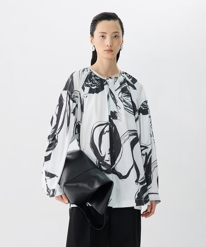 Brushstroke Floral Smock Shirt