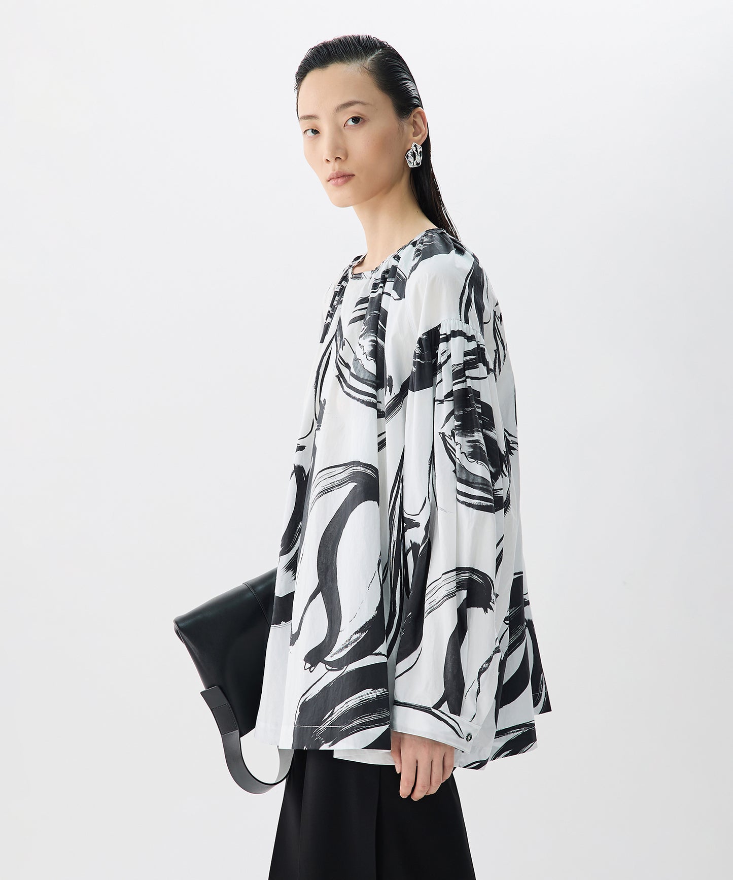 Brushstroke Floral Smock Shirt