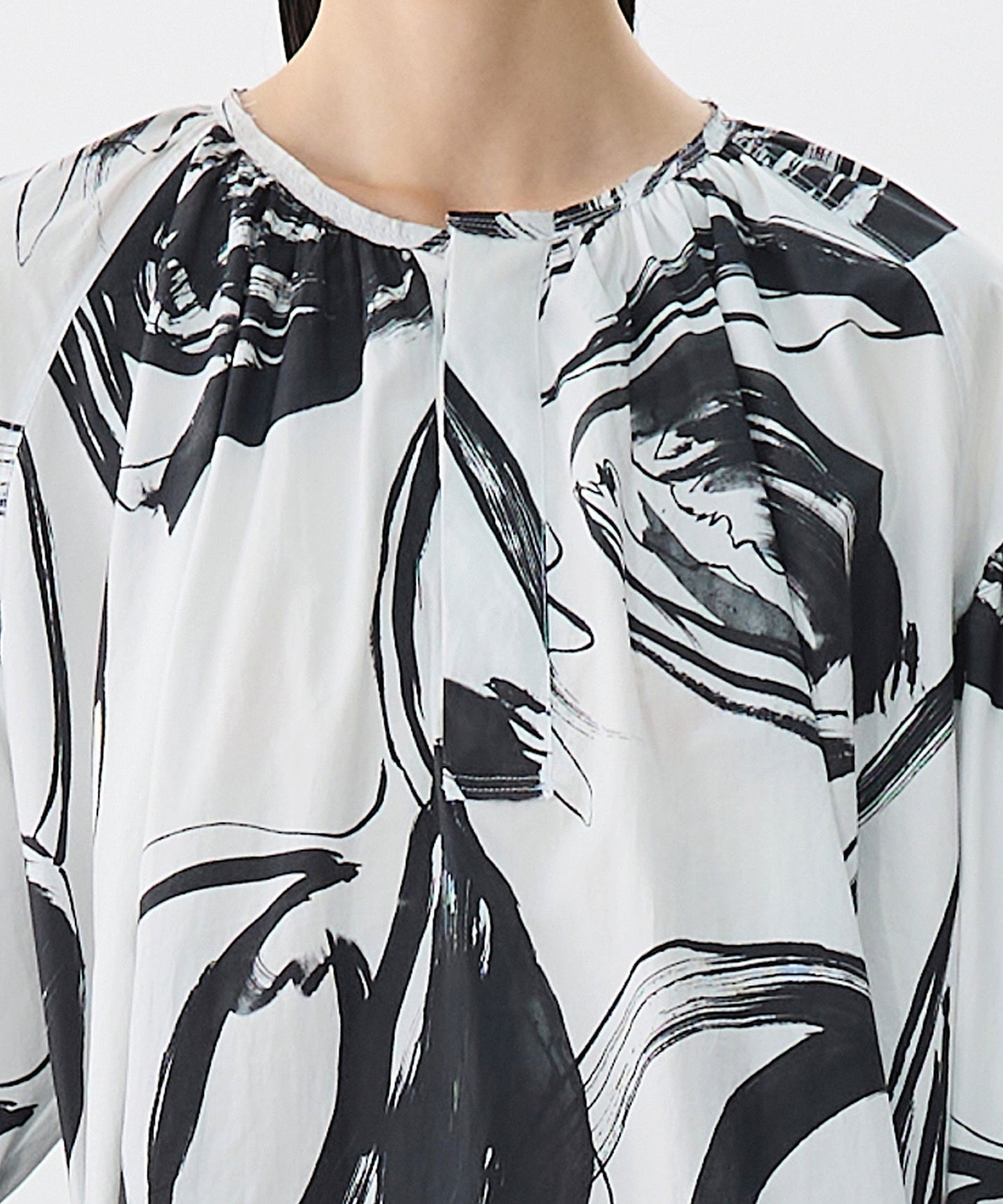 Brushstroke Floral Smock Shirt