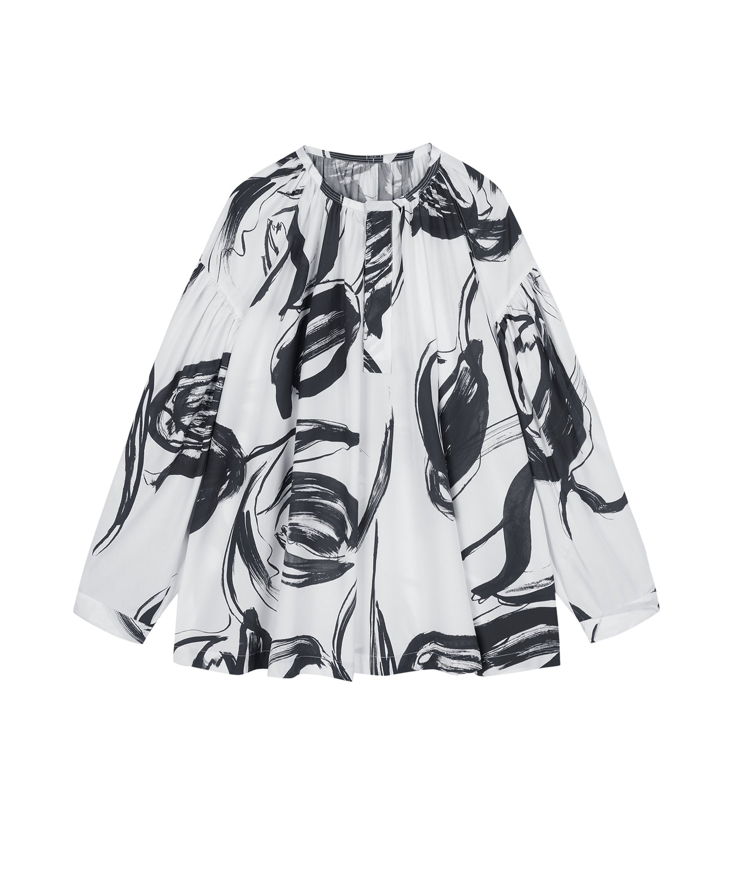 Brushstroke Floral Smock Shirt