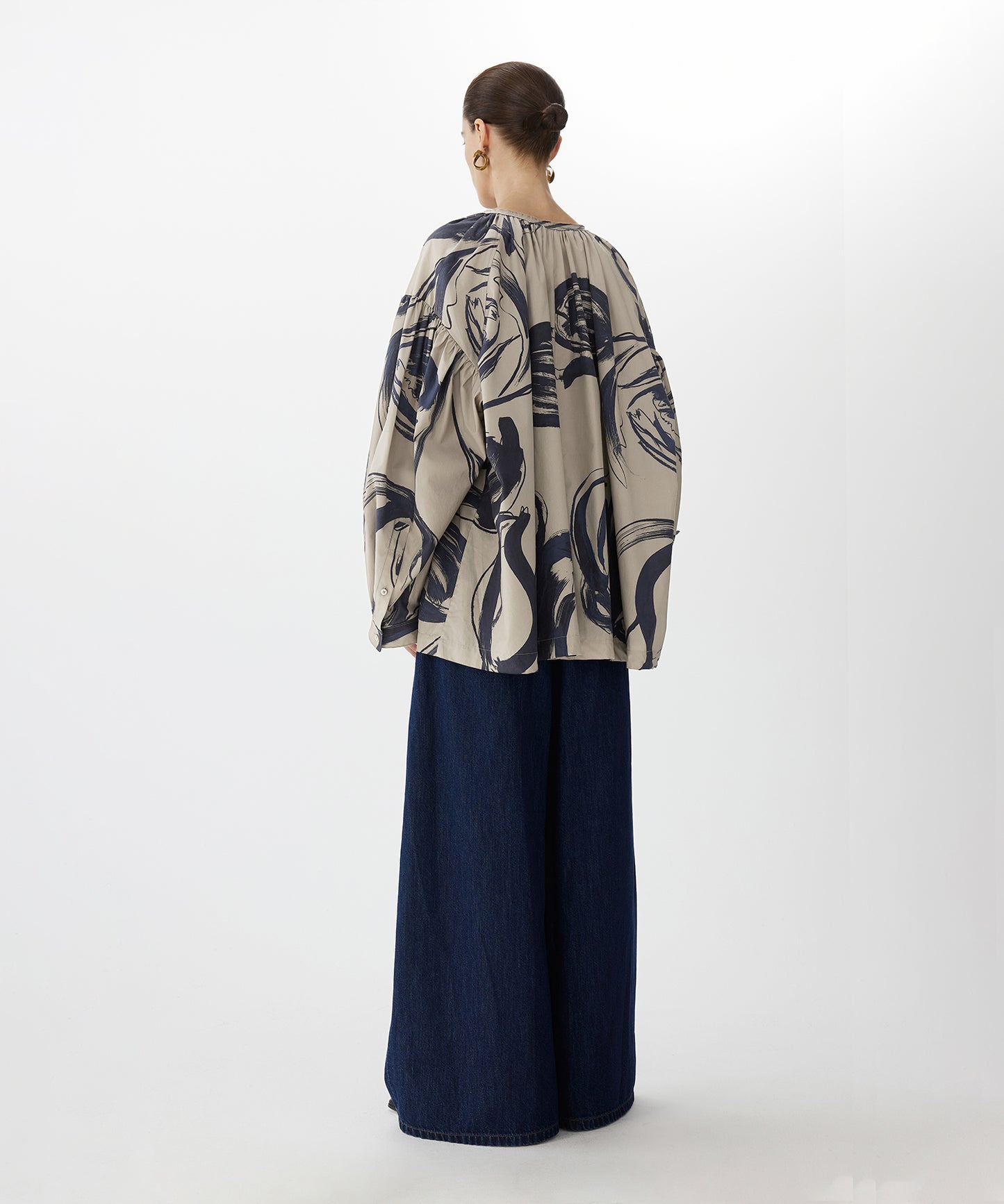 Brushstroke Floral Smock Shirt