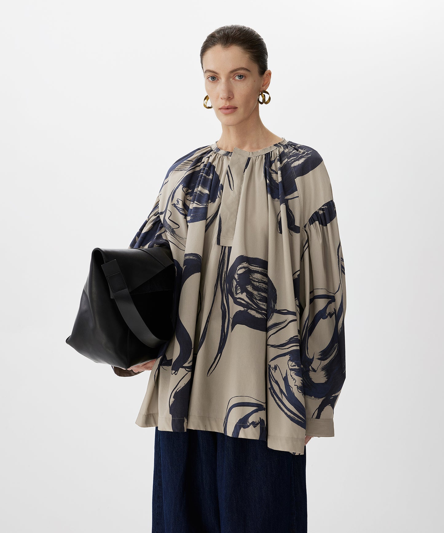 Brushstroke Floral Smock Shirt