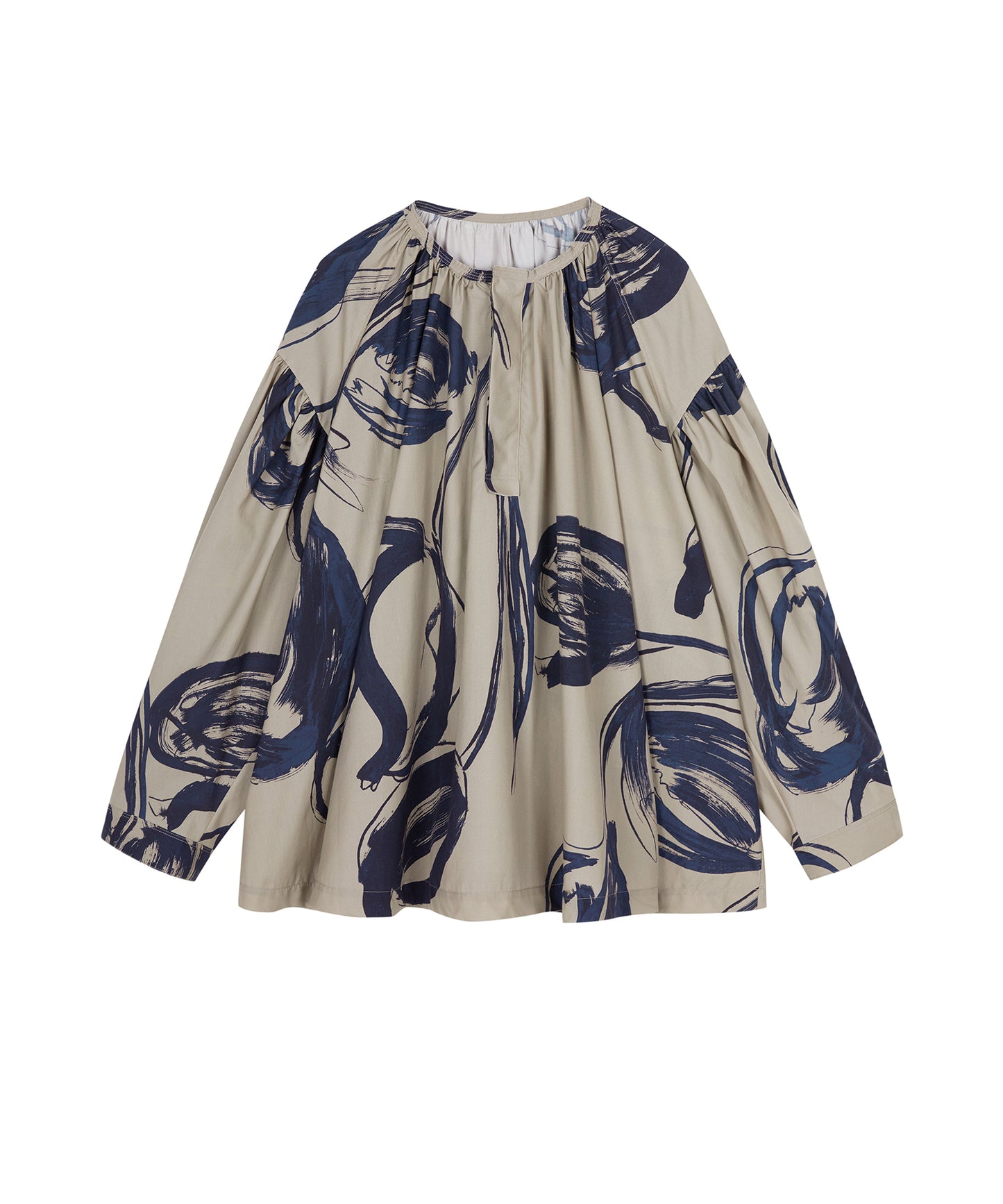 Brushstroke Floral Smock Shirt