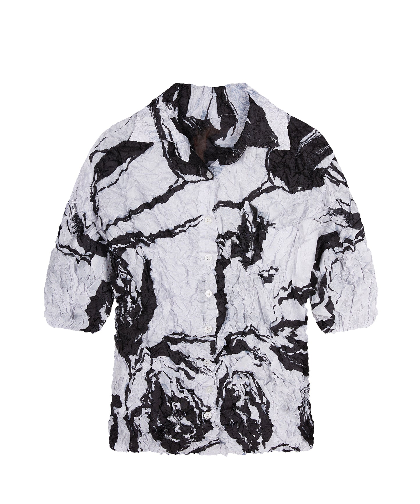 Brushstroke Floral Crinkled Shirt