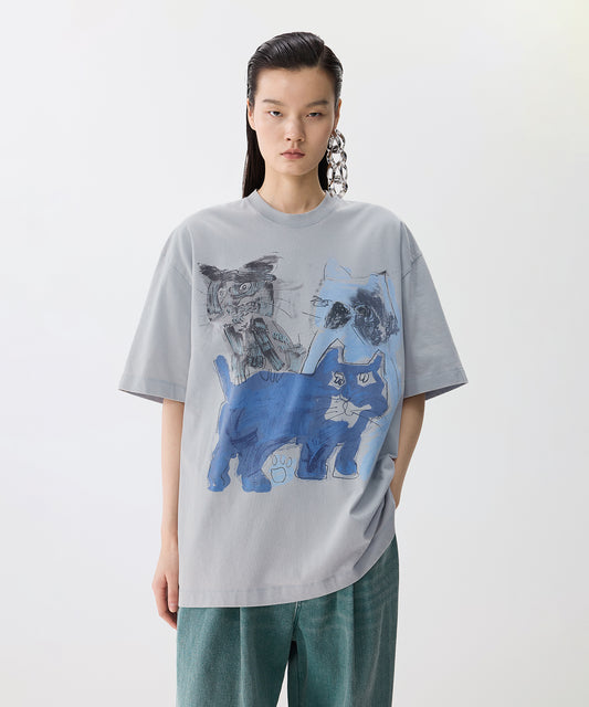 Charming Cat Oversized T-shirt