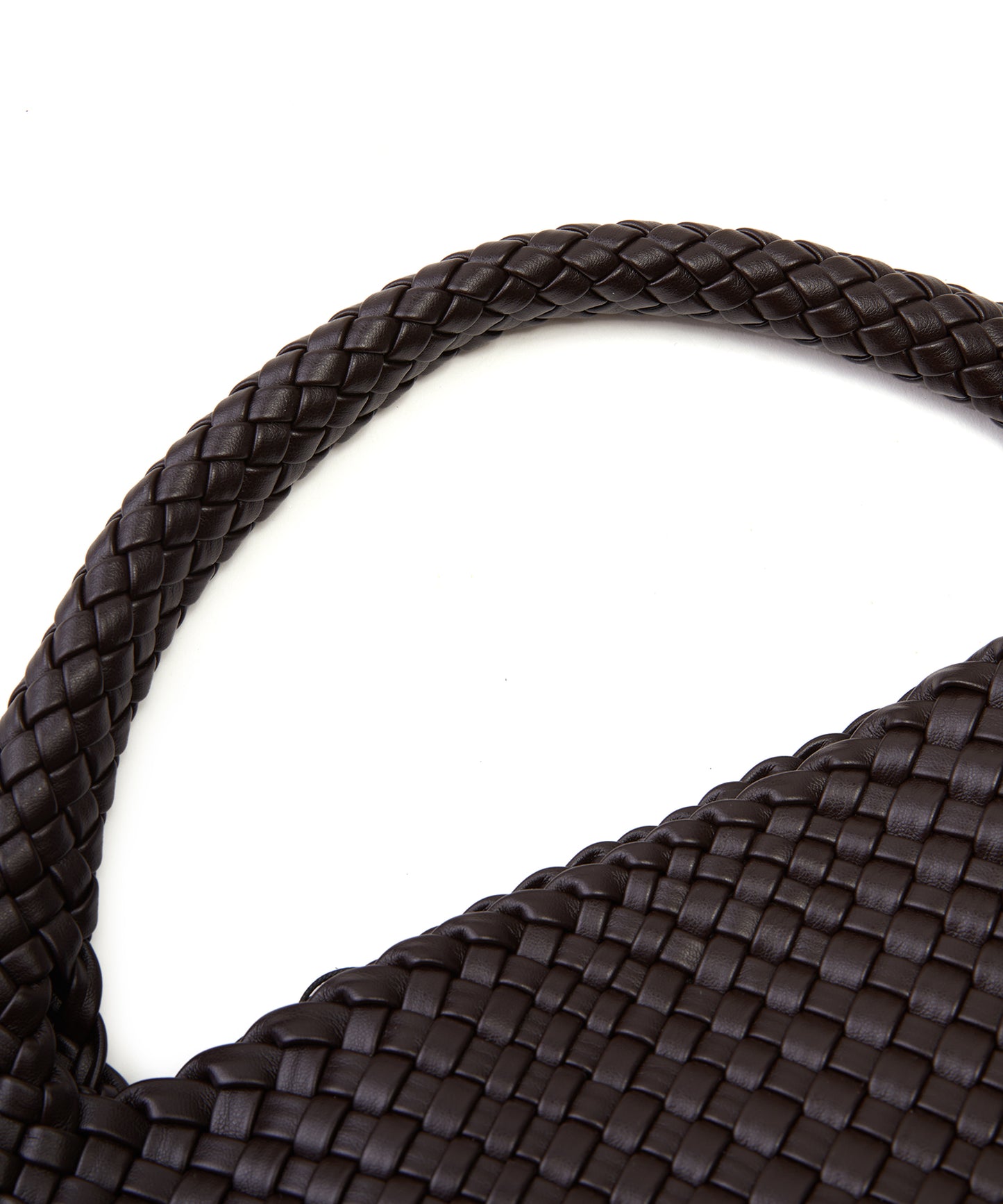 Soft Braided Faux Leather Mesh Bag