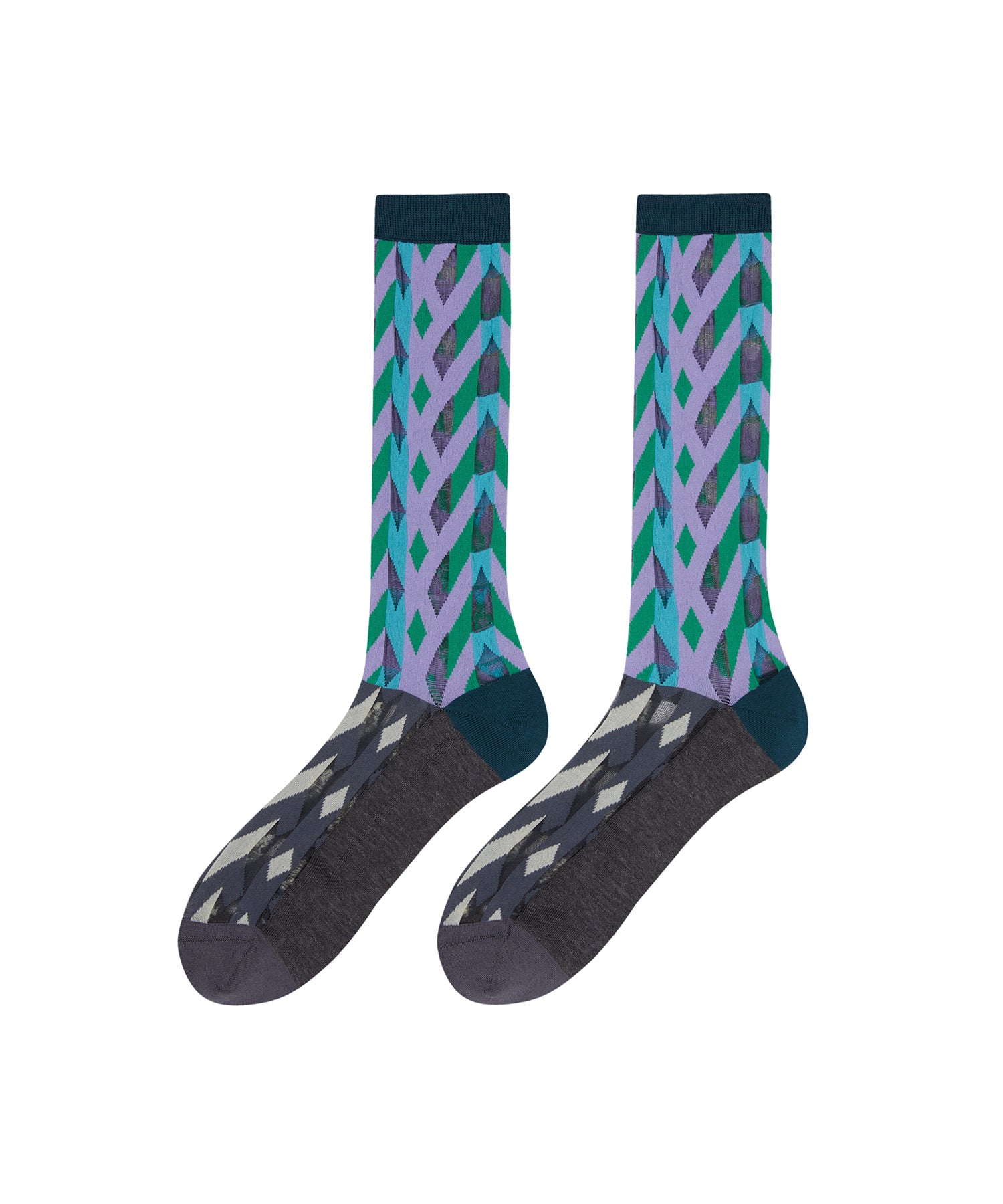 Geo Contrast Socks