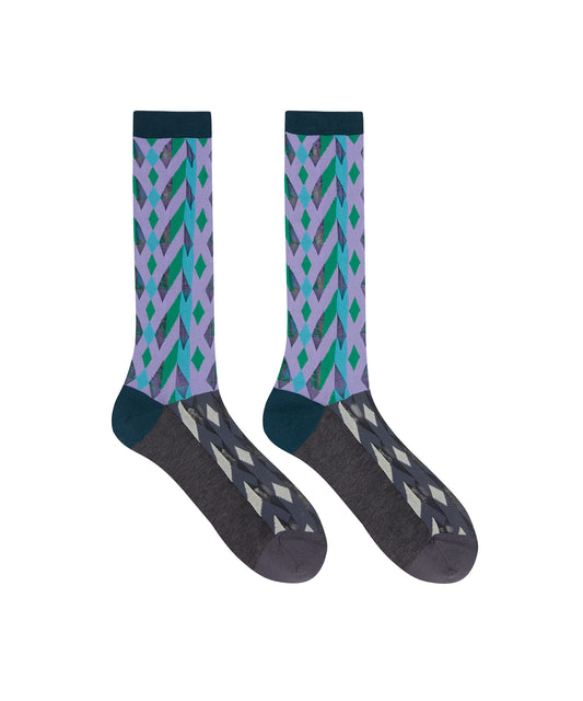 Geo Contrast Socks