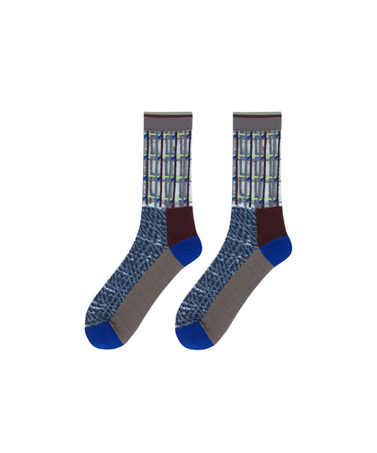 Sheer Plaid Accent Socks