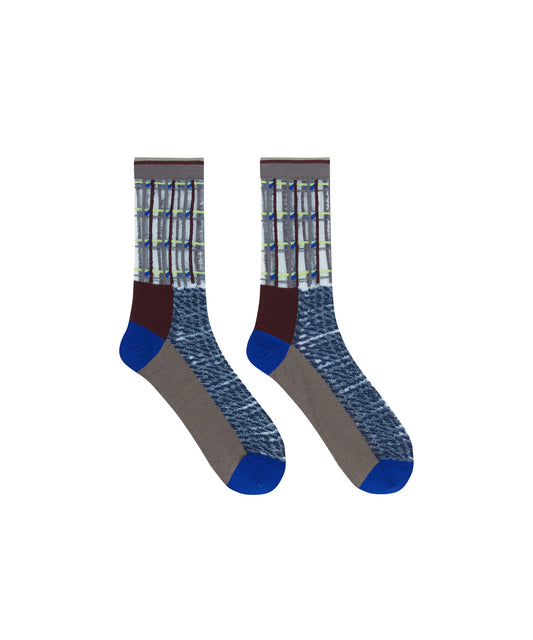Sheer Plaid Accent Socks