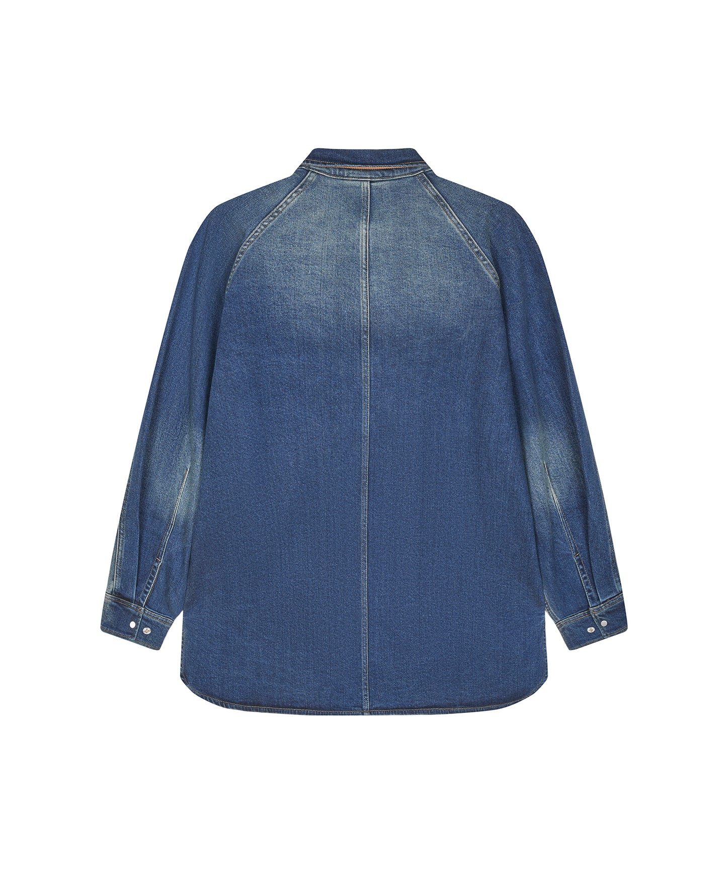 [CROQUIS] Corduroy-trim Denim Shirt