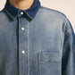 [CROQUIS] Corduroy-trim Denim Shirt