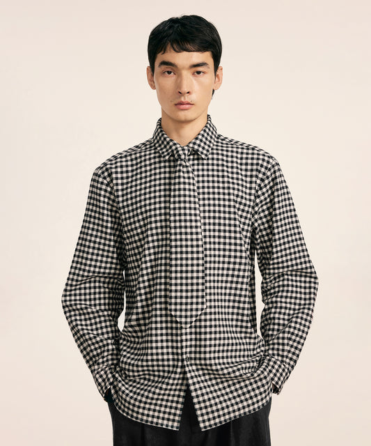 [CROQUIS] Brushed Cotton Gingham Shirt