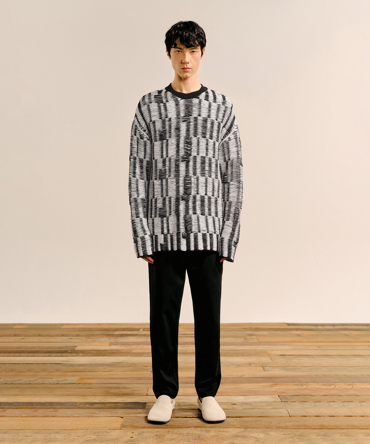 [CROQUIS] Textured Stripe Jacquard Sweater