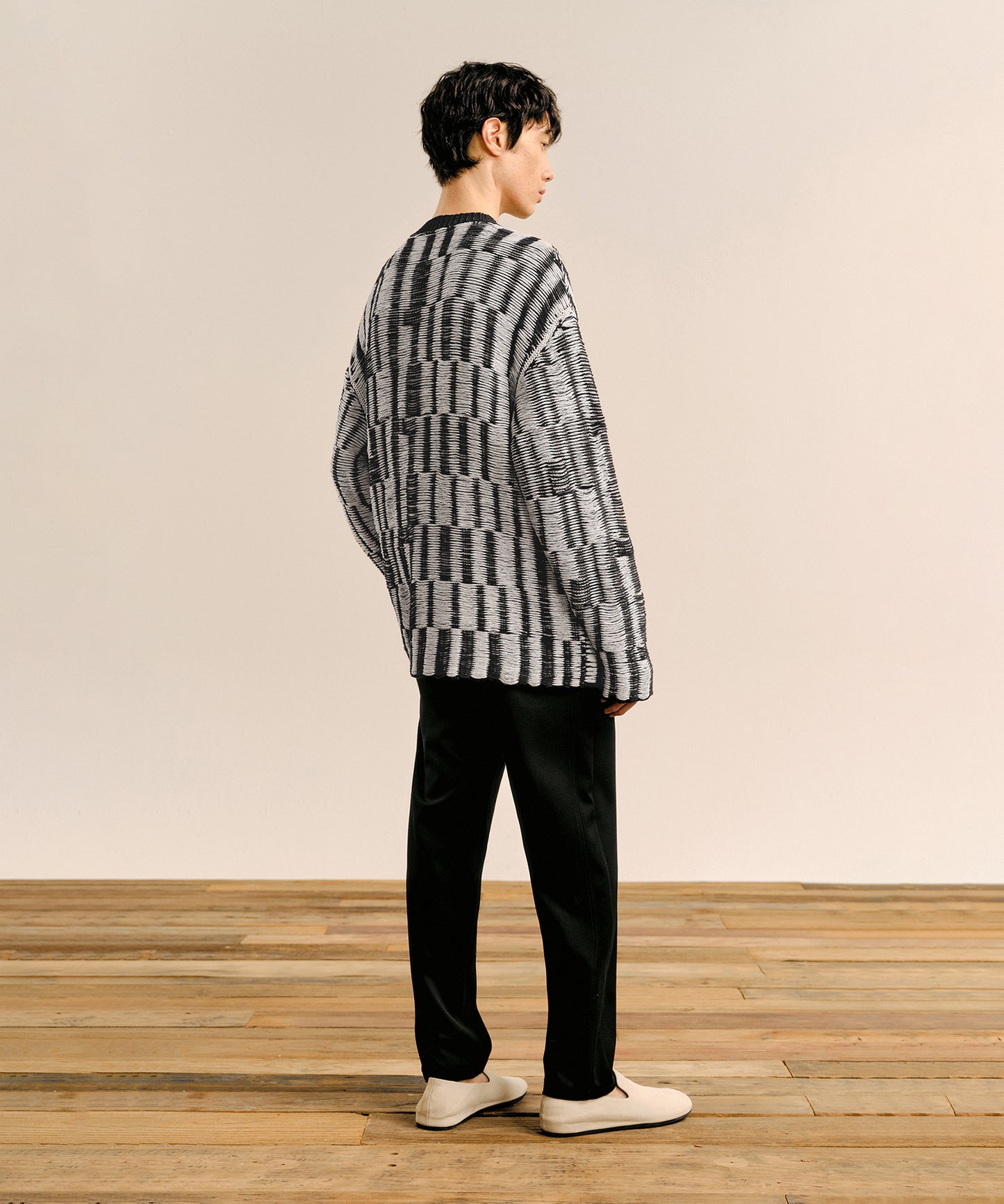 [CROQUIS] Textured Stripe Jacquard Sweater