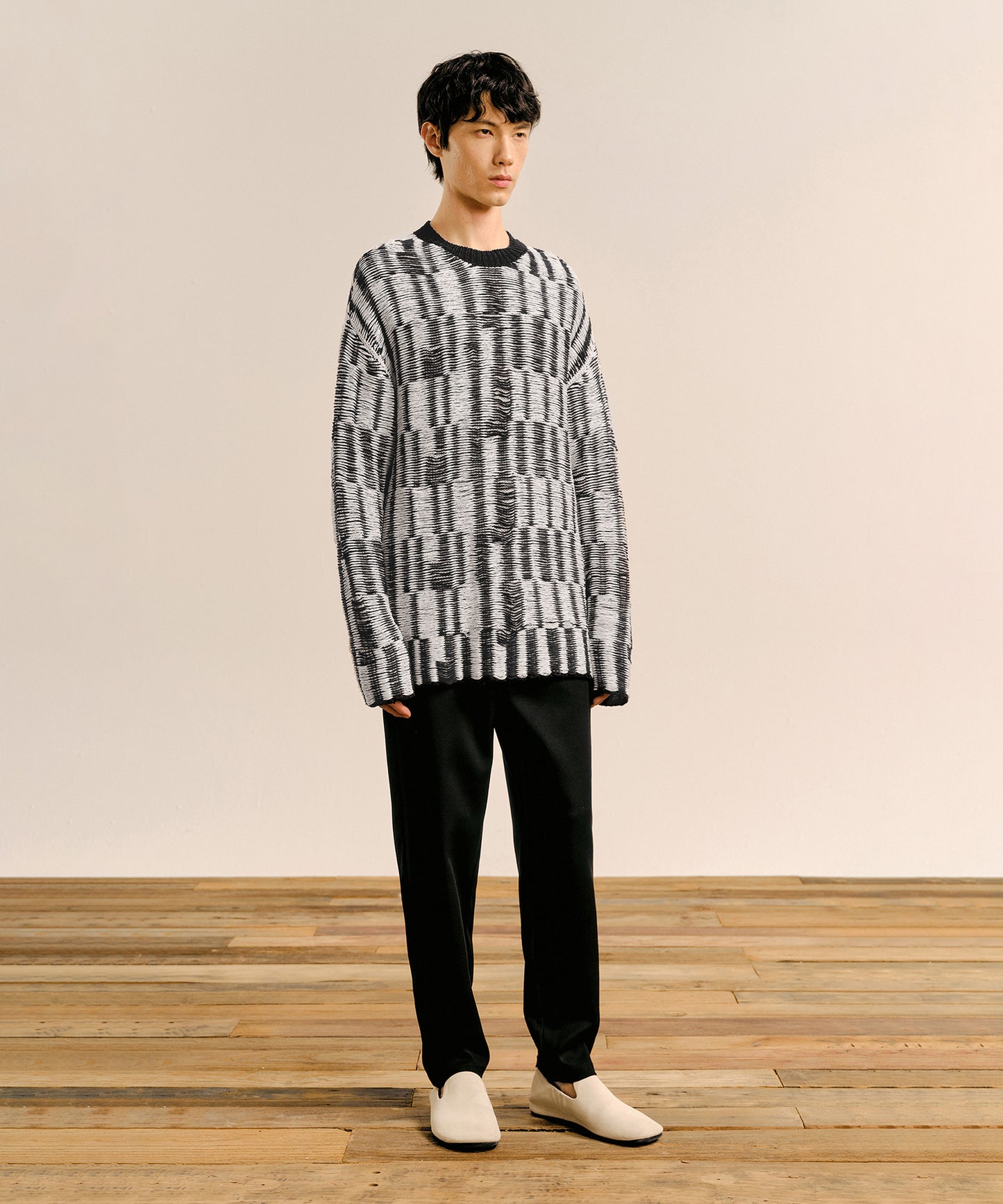 [CROQUIS] Textured Stripe Jacquard Sweater