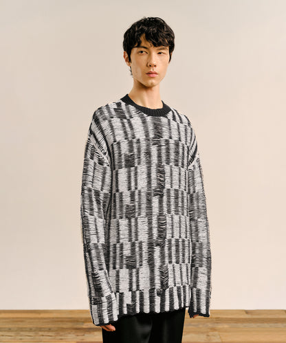 [CROQUIS] Textured Stripe Jacquard Sweater