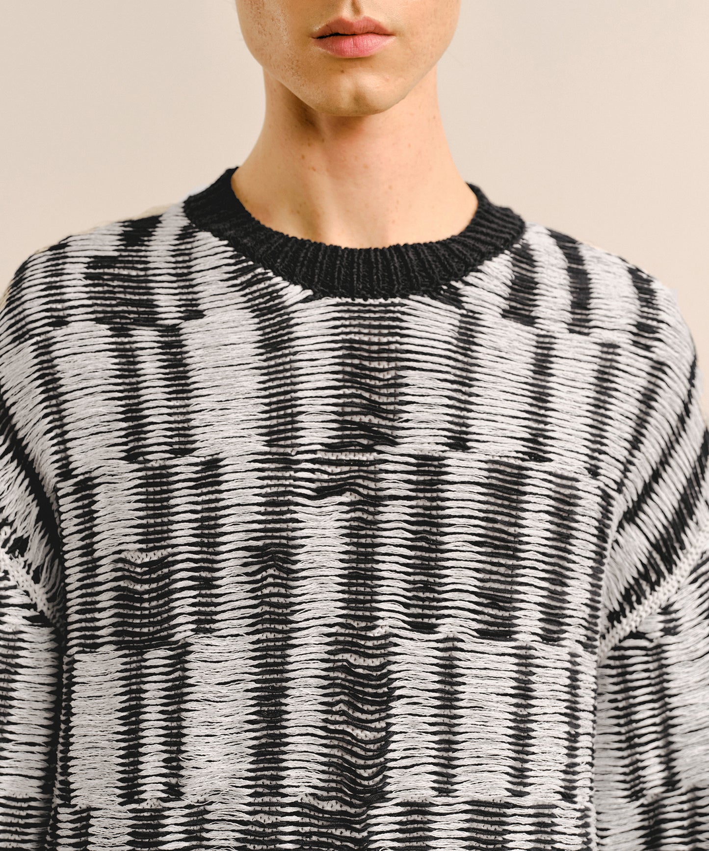 [CROQUIS] Textured Stripe Jacquard Sweater
