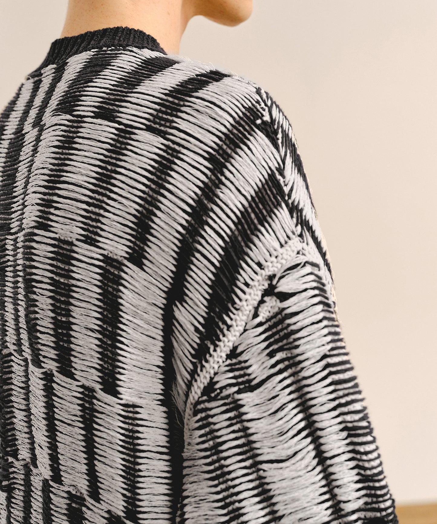 [CROQUIS] Textured Stripe Jacquard Sweater