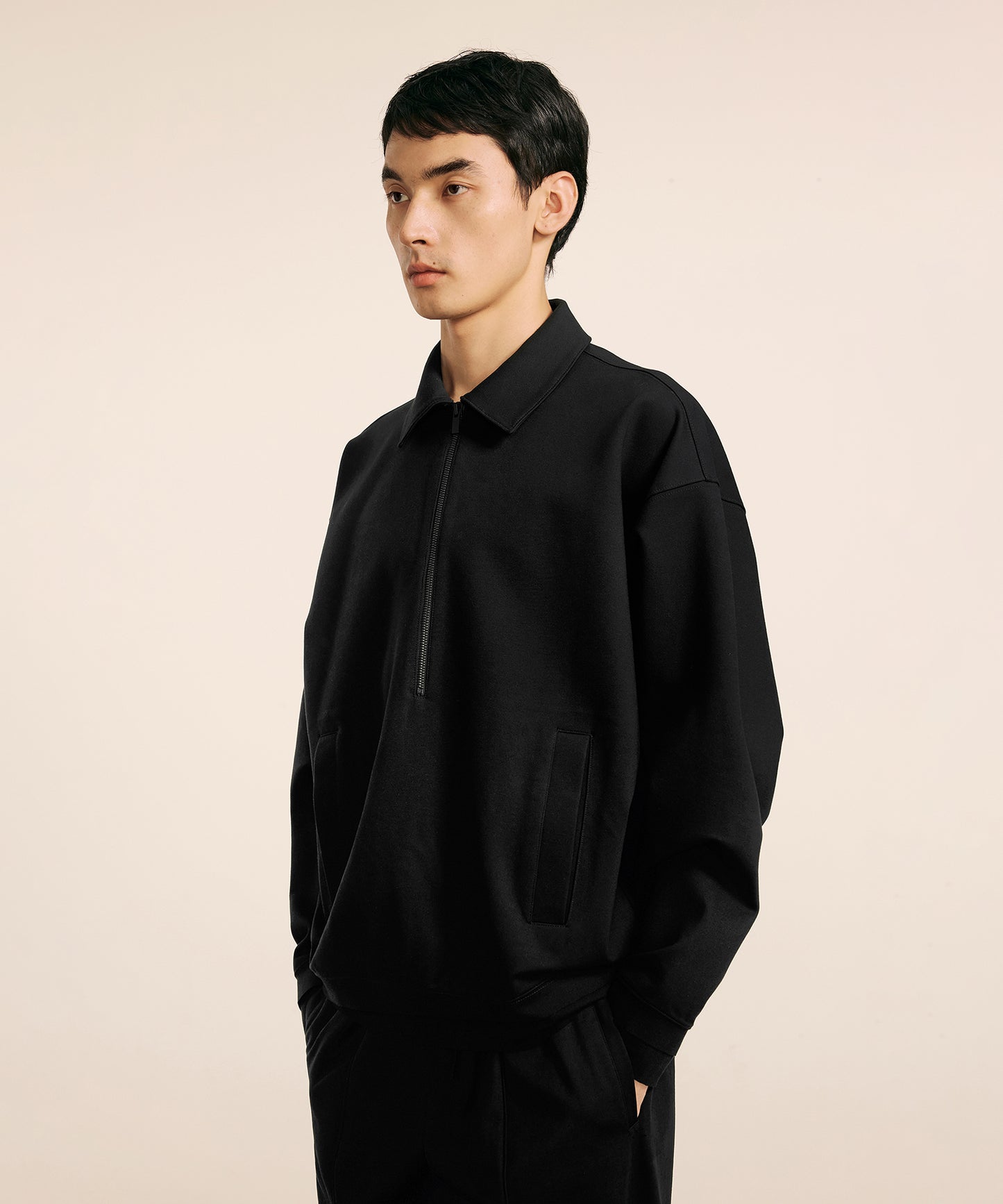 [CROQUIS] Boxy Half-zip Sweatshirt