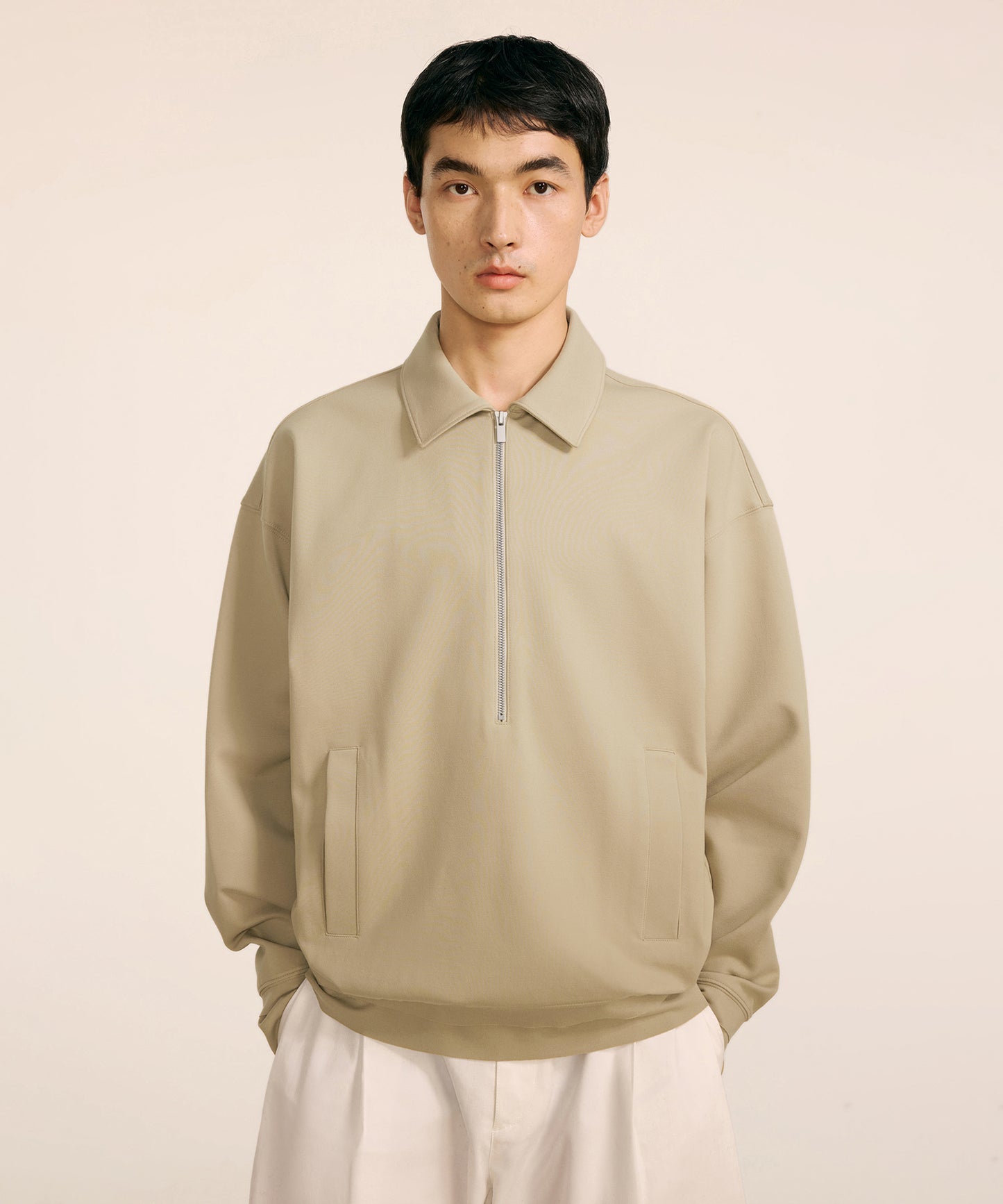 [CROQUIS] Boxy Half-zip Sweatshirt