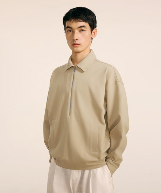 [CROQUIS] Boxy Half-zip Sweatshirt