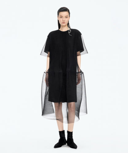 Pleated Ruffle Dress