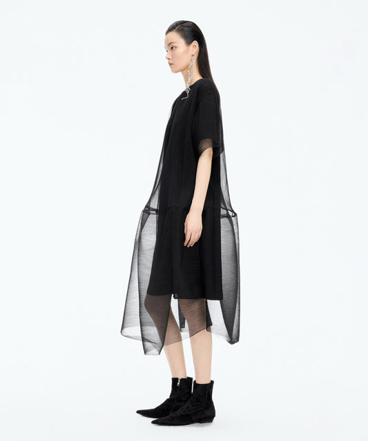 Pleated Ruffle Dress