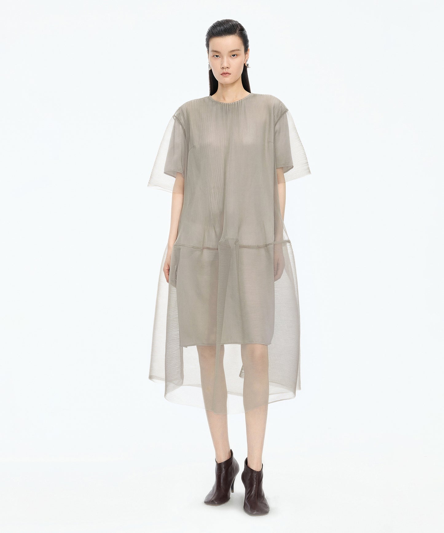 Pleated Ruffle Dress