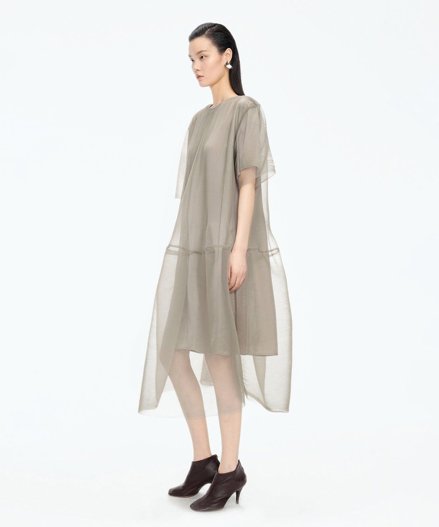 Pleated Ruffle Dress