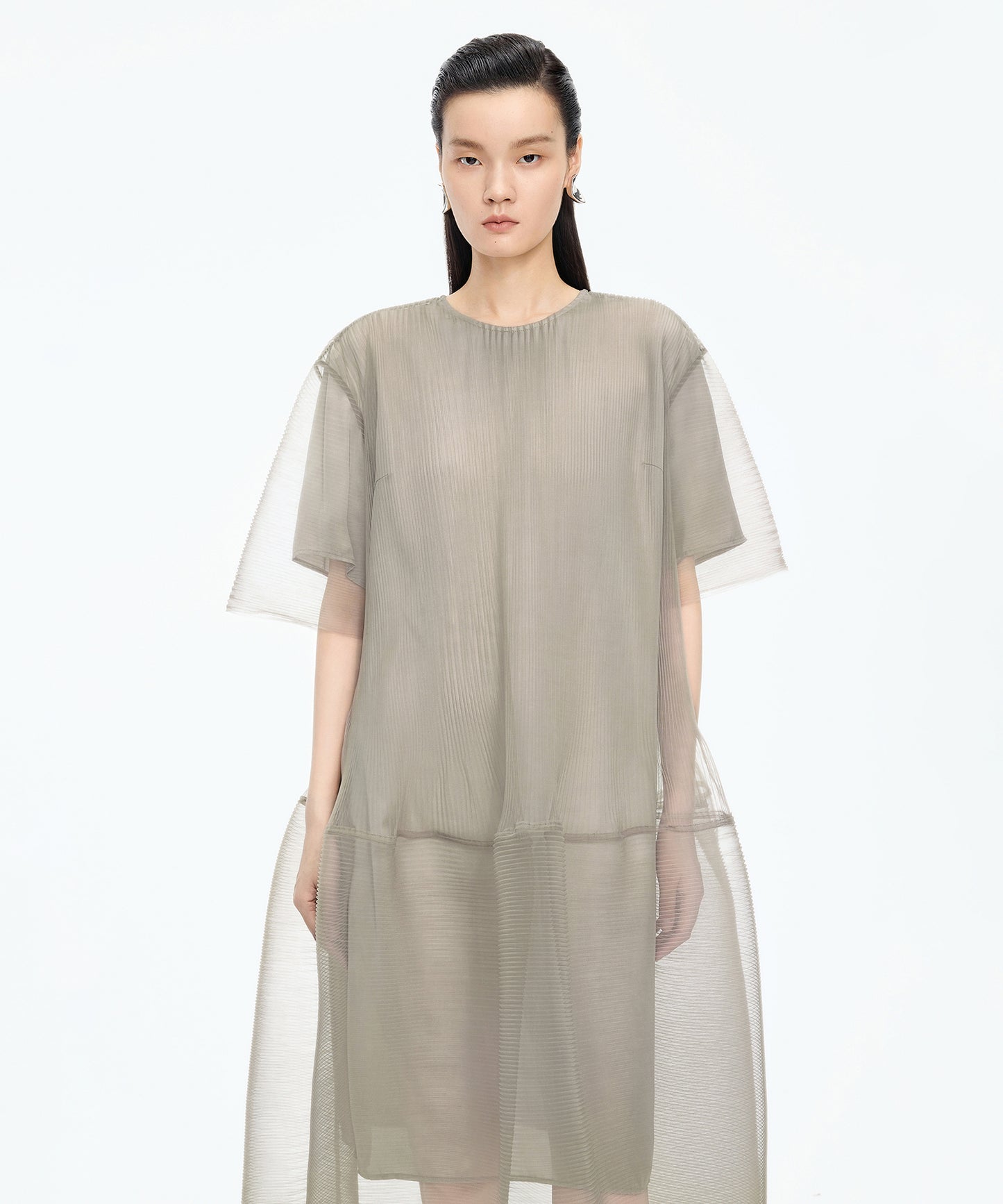 Pleated Ruffle Dress