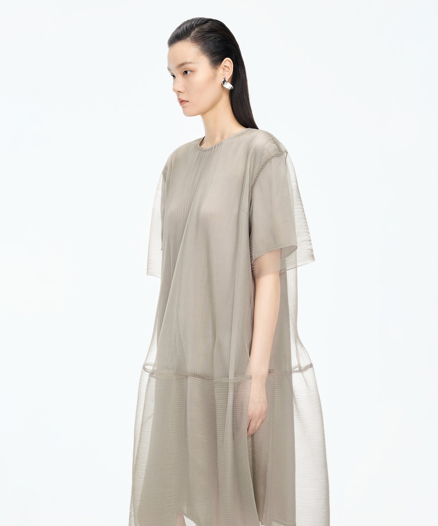 Pleated Ruffle Dress