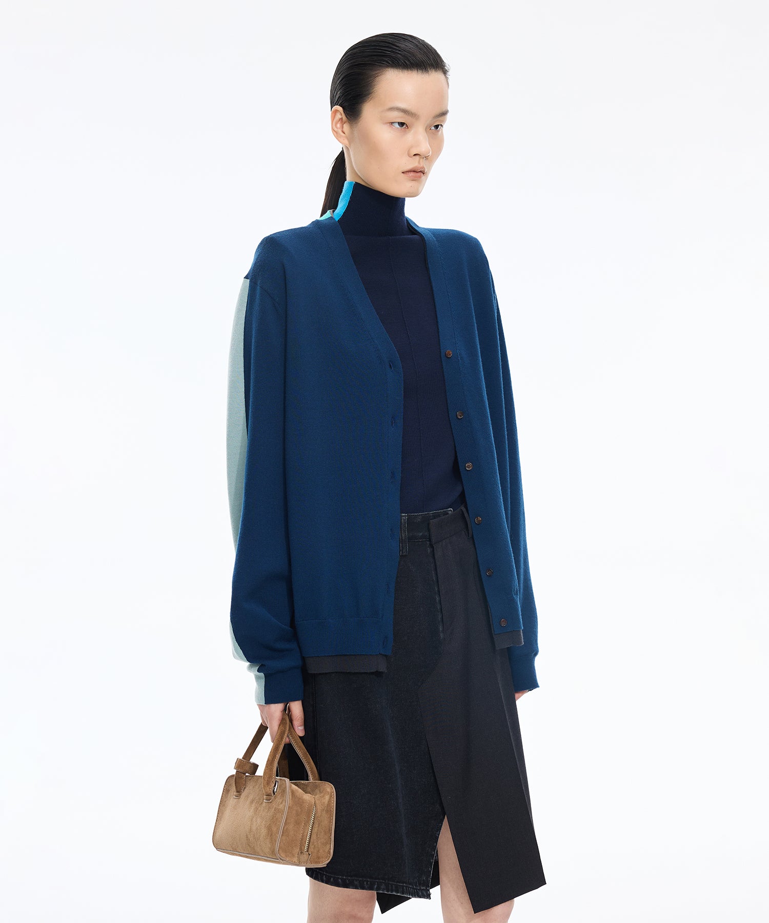 Layered Block Cardigan