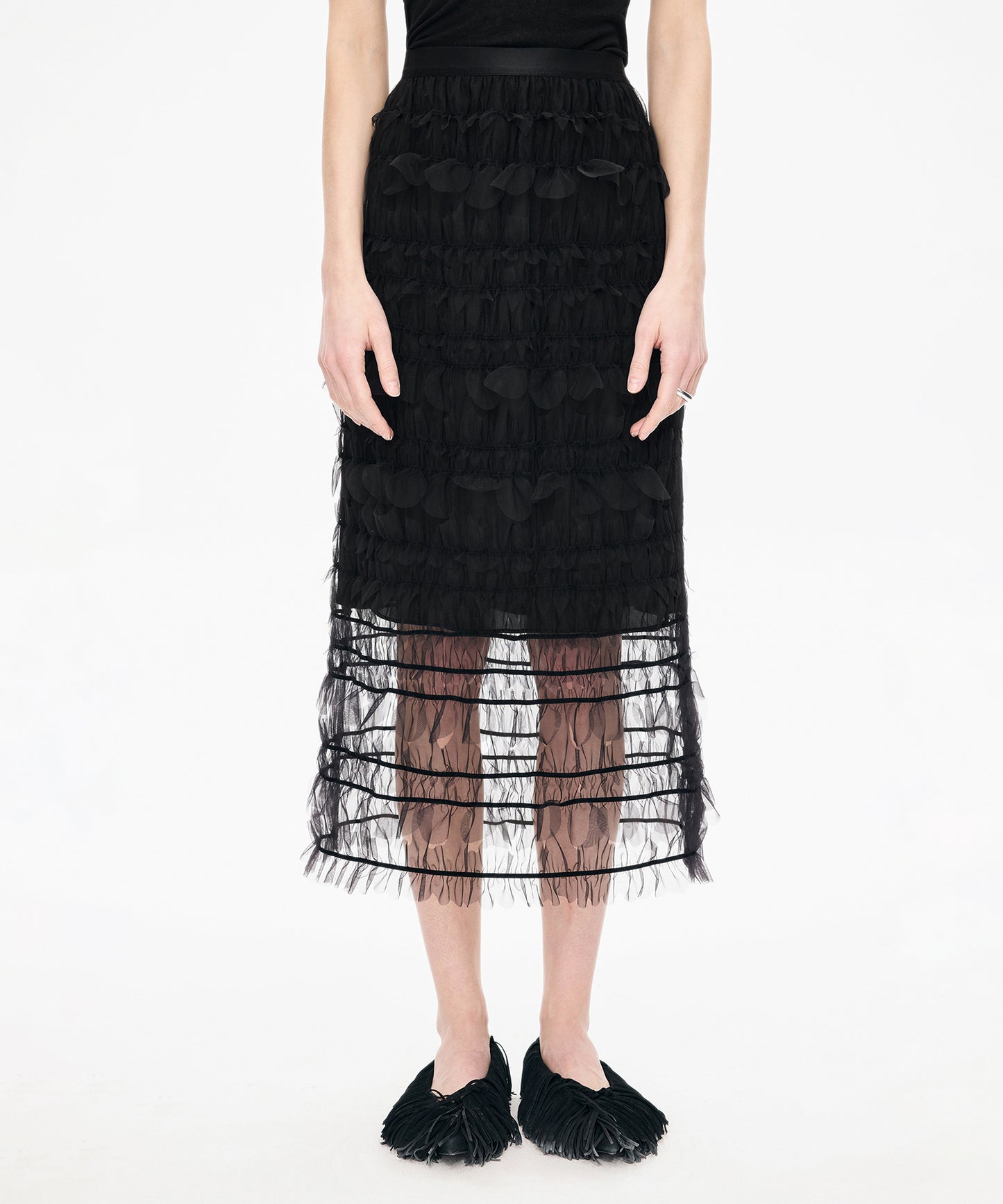 Petal Cutout Tulle Skirt