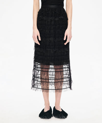 Petal Cutout Tulle Skirt