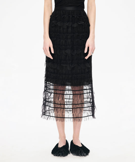Petal Cutout Tulle Skirt