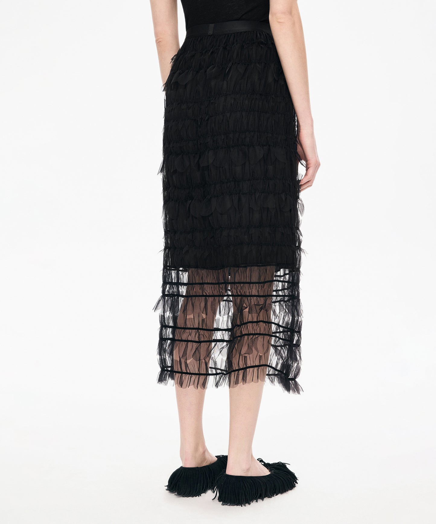 Petal Cutout Tulle Skirt