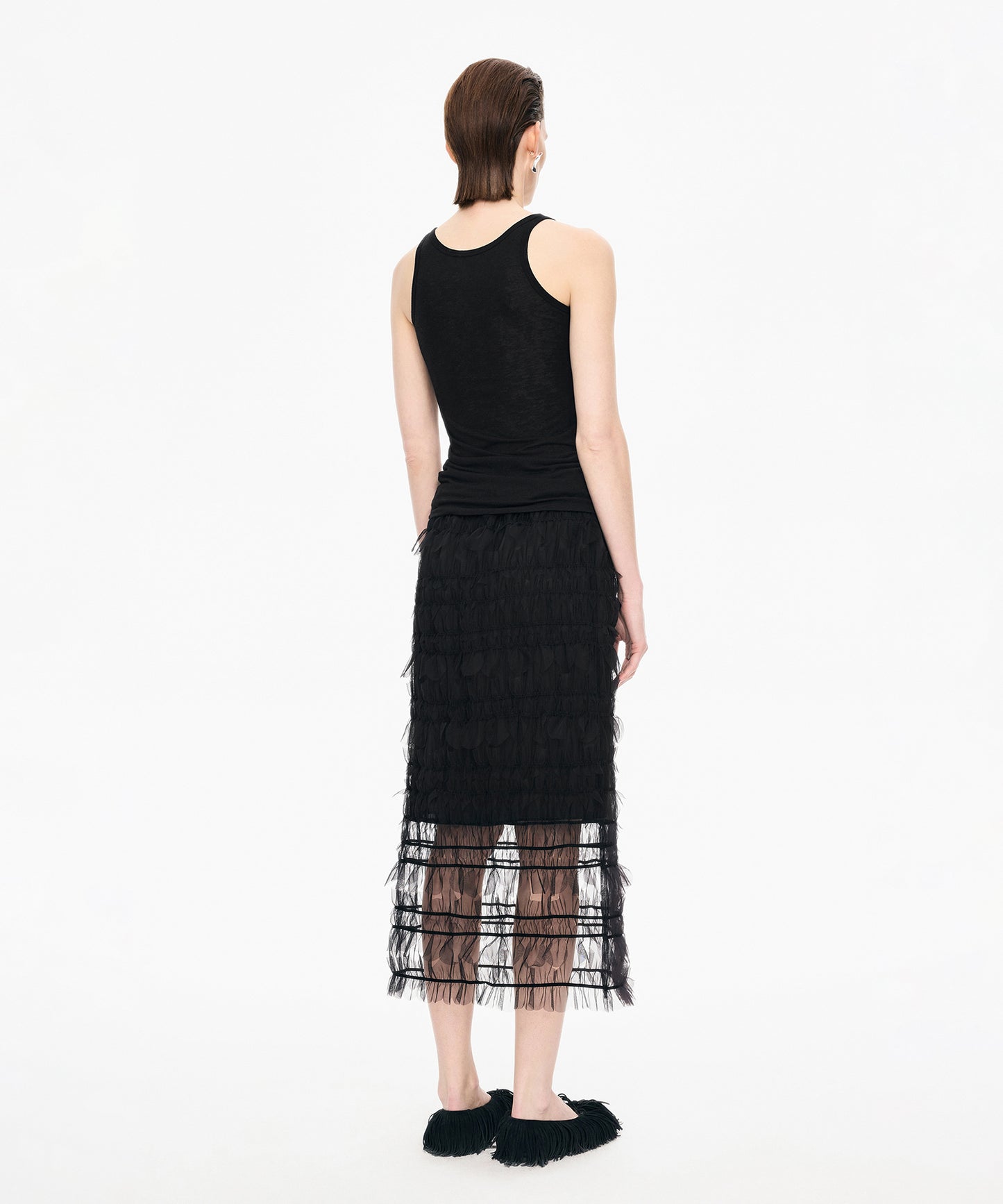 Petal Cutout Tulle Skirt