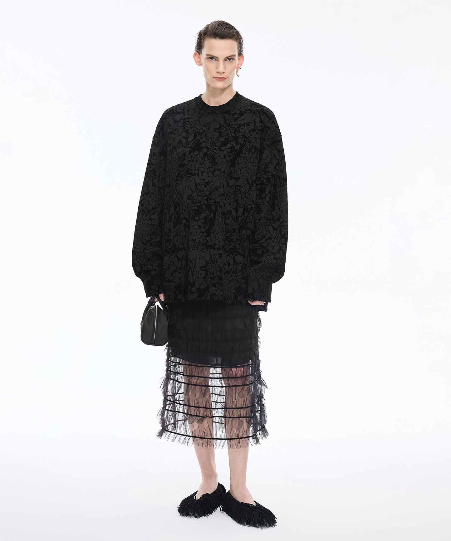 Petal Cutout Tulle Skirt