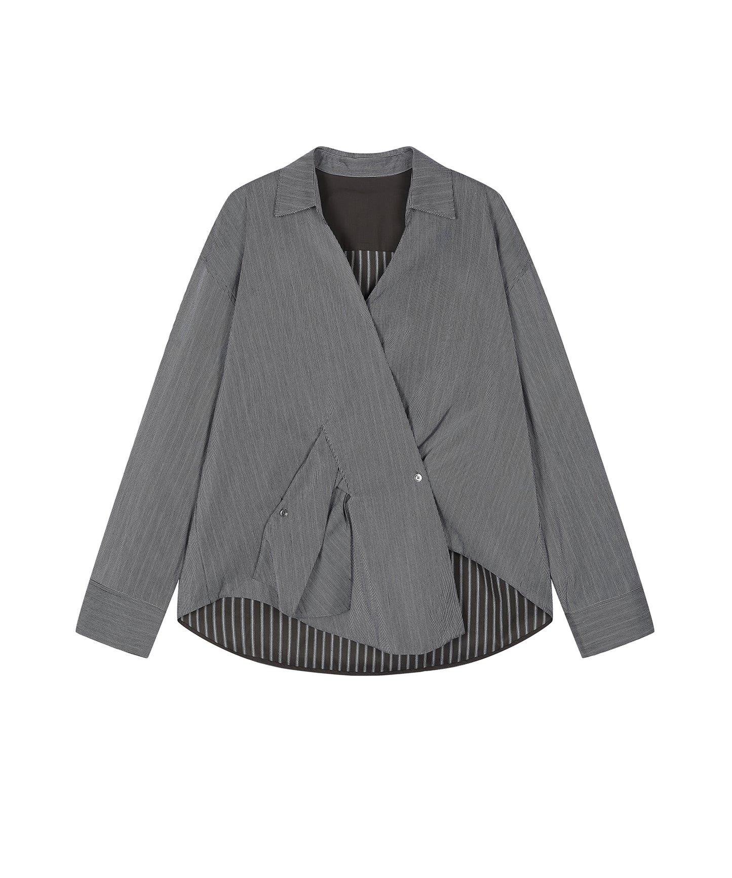 Pinstripe Wrap Shirt