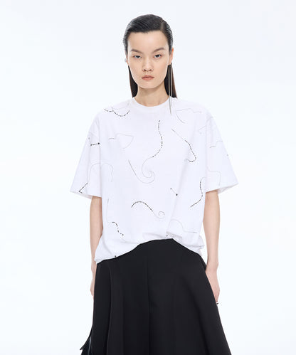 Embroidered Cotton T-Shirt